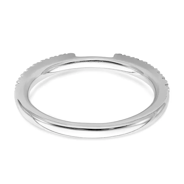 025ct CZ Solid Real 14K White Gold Contoured Wedding Wedding Band Ring Goldia Rings