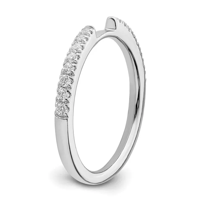 025ct CZ Solid Real 14K White Gold Contoured Wedding Wedding Band Ring Goldia Rings
