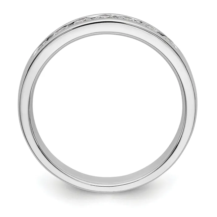 037ct CZ Solid Real 14K White Gold 724mm Stone Channel Wedding Band Ring Goldia Rings