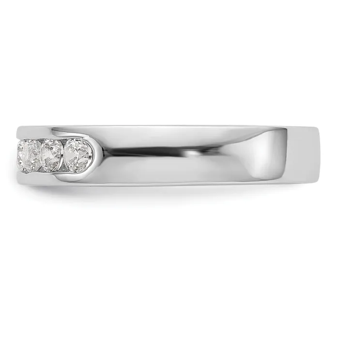 037ct CZ Solid Real 14K White Gold 724mm Stone Channel Wedding Band Ring Goldia Rings