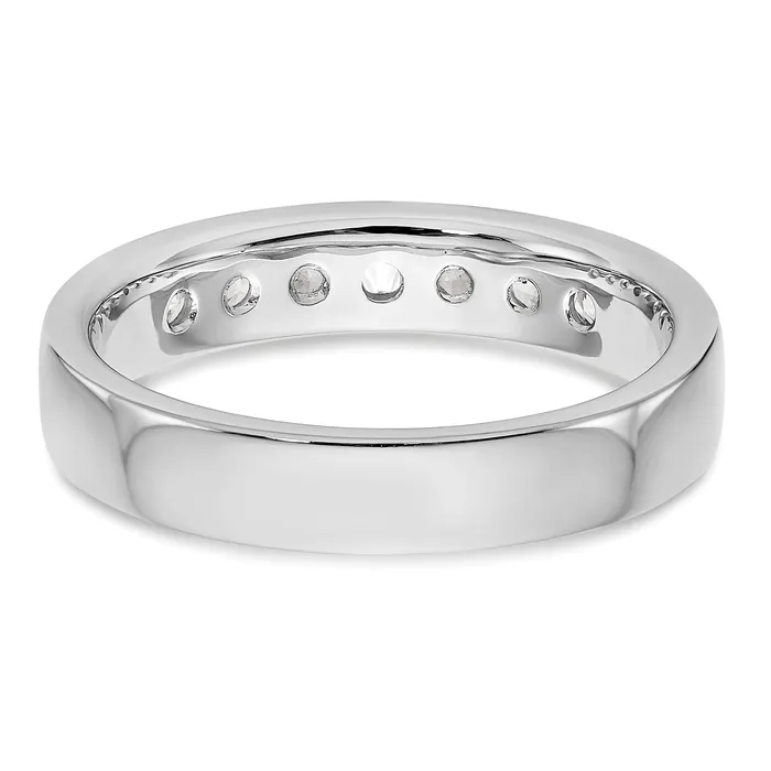 037ct CZ Solid Real 14K White Gold 724mm Stone Channel Wedding Band Ring Goldia Rings
