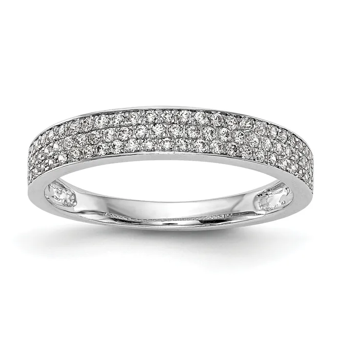 037ct CZ Solid Real 14K White Gold Wedding Wedding Band Ring Goldia Rings