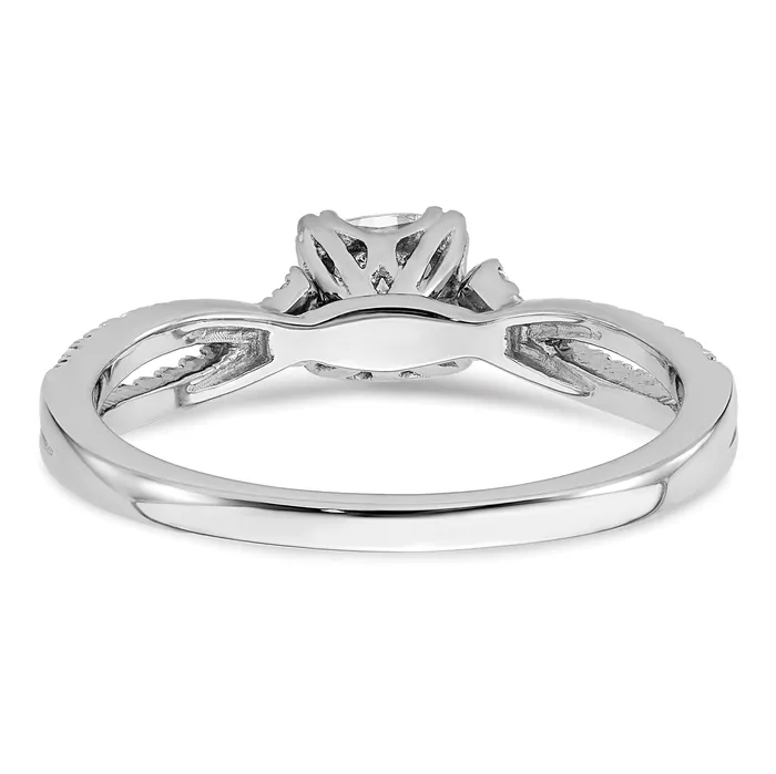 050ct CZ Solid Real 14k White Polish Criss Cross 12ct Cushion Eng Dia Ring Goldia Rings