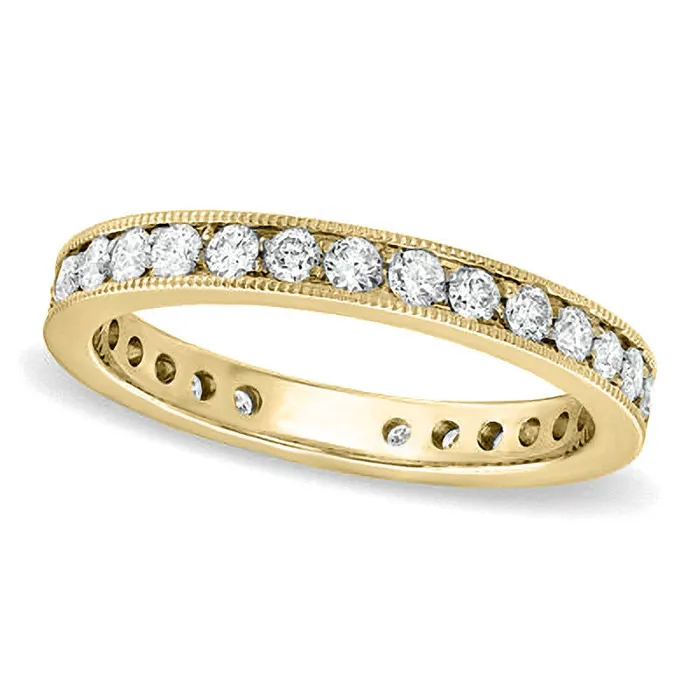 075 CT TW Certified Natural Diamond Eternity Wedding Band in Solid 18K Gold GSI2 Goldia PreStyled Sets