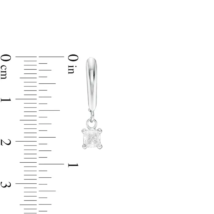 075 CT TW Certified PrincessCut Diamond Solitaire Leverback Earrings in 14K White Gold IVS2 Goldia Earrings 075 CT TW Certified PrincessCut Diamond Solitaire Leverback Earrings in 14K White Gold IVS2 Goldia Earrings