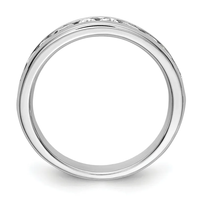 079ct CZ Solid Real 14K White Gold 10Stone Channel Wedding Band Ring Goldia Rings