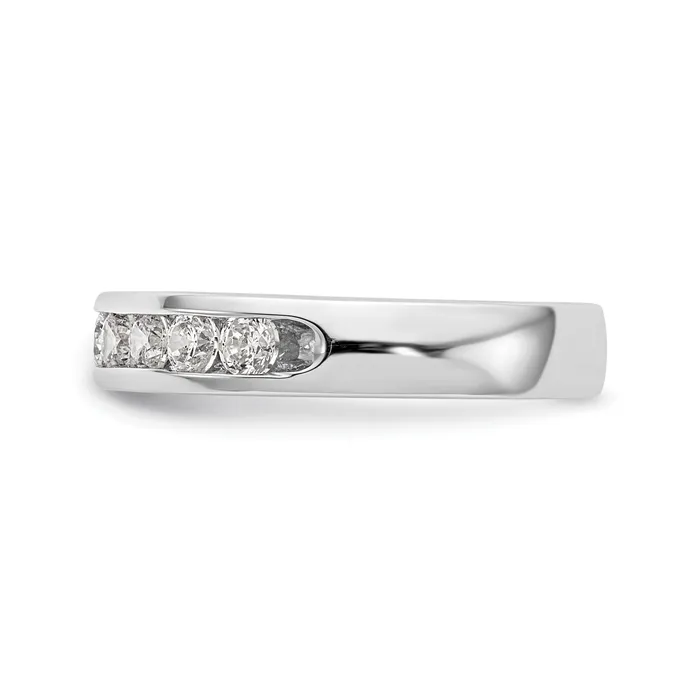 079ct CZ Solid Real 14K White Gold 10Stone Channel Wedding Band Ring Goldia Rings