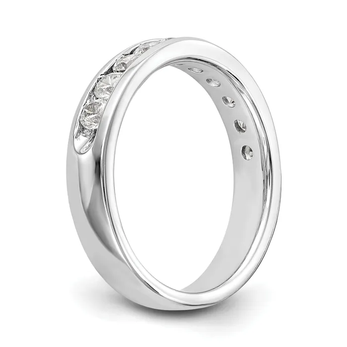 079ct CZ Solid Real 14K White Gold 10Stone Channel Wedding Band Ring Goldia Rings