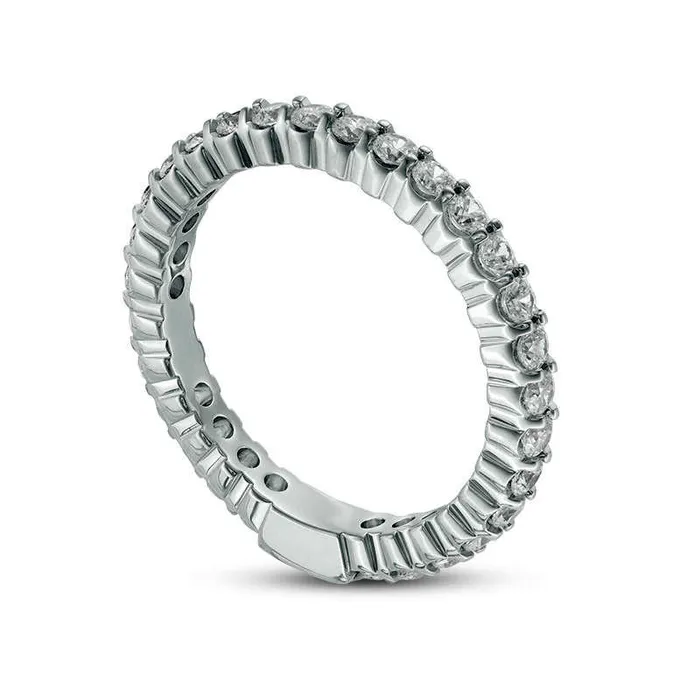 10 CT TW Natural Diamond Eternity Band in Solid 14K White Gold Size 7 Goldia Rings