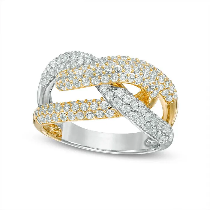 15 CT TW Natural Diamond Knot Ring in Solid 14K Gold Goldia Rings