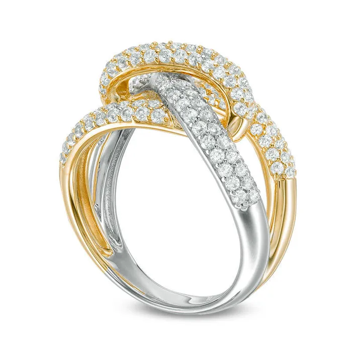 15 CT TW Natural Diamond Knot Ring in Solid 14K Gold Goldia Rings
