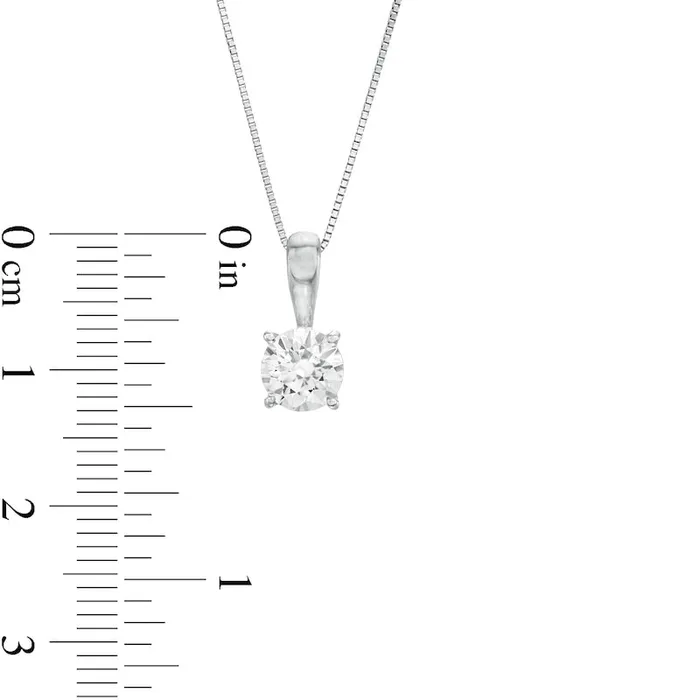 1 CT TW Natural Clarity Enhanced Solitaire Pendant in 14K White Gold JI3 Goldia Necklaces 1 CT TW Natural Clarity Enhanced Solitaire Pendant in 14K White Gold JI3 Goldia Necklaces