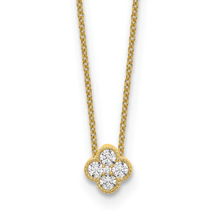 10k Yellow Gold 14 Ct Lab Grown Diamond VSSI G 18 inch Bloom Pendant Necklace Goldia Necklaces 10k Yellow Gold 14 Ct Lab Grown Diamond VSSI G 18 inch Bloom Pendant Necklace Goldia Necklaces