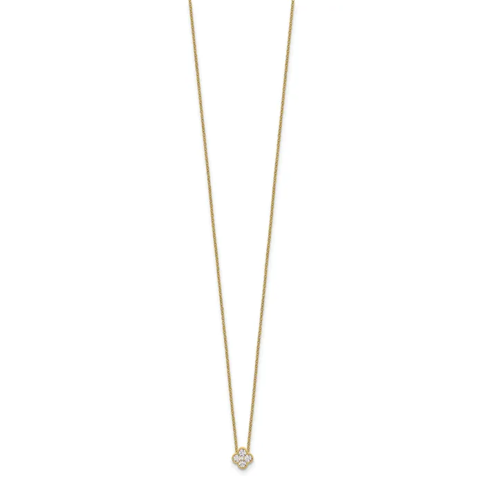 10k Yellow Gold 14 Ct Lab Grown Diamond VSSI G 18 inch Bloom Pendant Necklace Goldia Necklaces