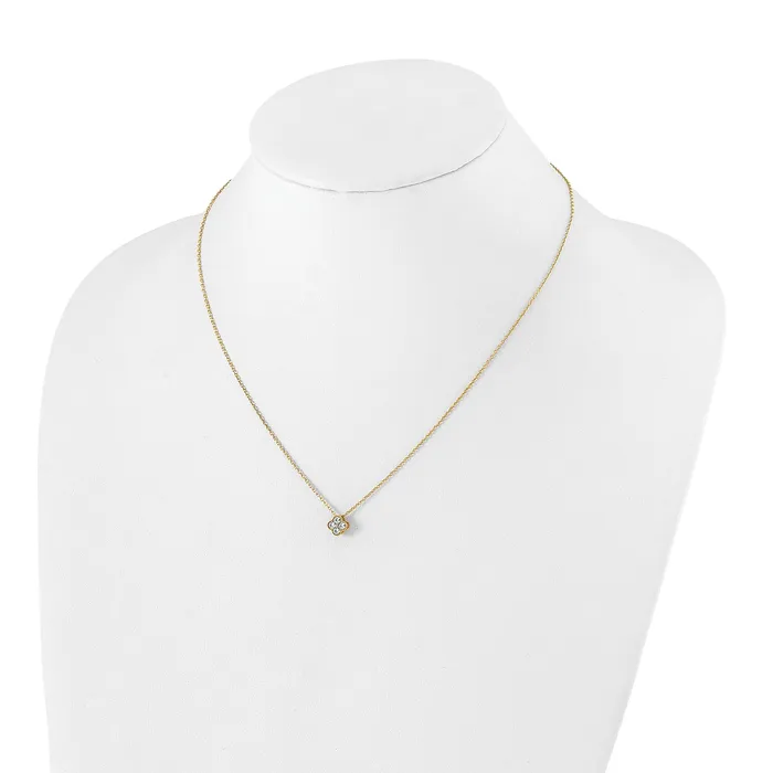 10k Yellow Gold 14 Ct Lab Grown Diamond VSSI G 18 inch Bloom Pendant Necklace Goldia Necklaces