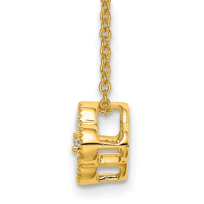 10k Yellow Gold 14 Ct Lab Grown Diamond VSSI G 18 inch Bloom Pendant Necklace Goldia Necklaces