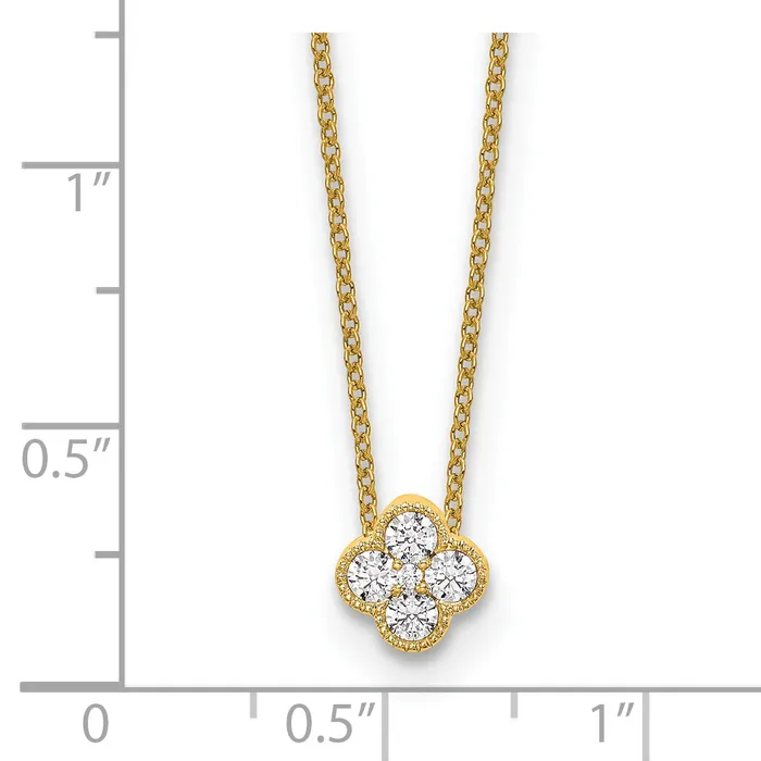 10k Yellow Gold 14 Ct Lab Grown Diamond VSSI G 18 inch Bloom Pendant Necklace Goldia Necklaces