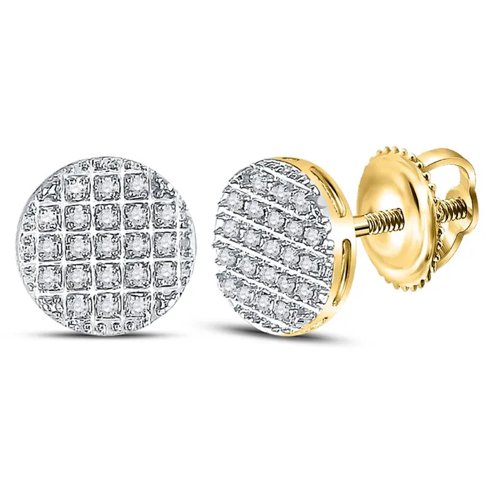 10k Yellow Gold Round Diamond Circle Cluster Earrings 16 Cttw gndatlanta Earrings 10k Yellow Gold Round Diamond Circle Cluster Earrings 16 Cttw gndatlanta Earrings