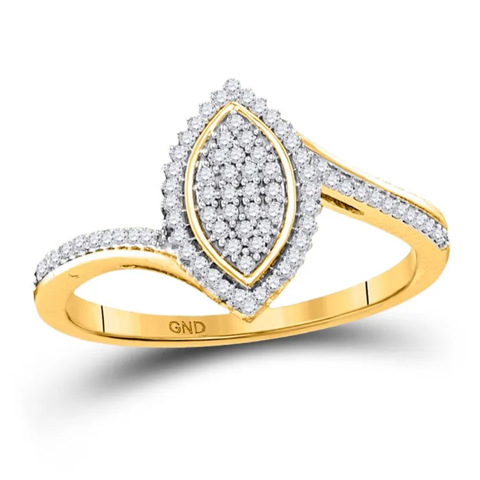 10k Yellow Gold Round Diamond Marquiseshape Cluster Ring 15 Cttw gndatlanta Rings