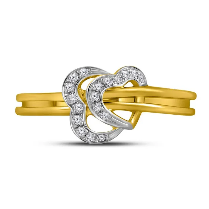 10k Yellow Gold Round Diamond Threaded Heart Ring 112 Cttw gndatlanta Rings