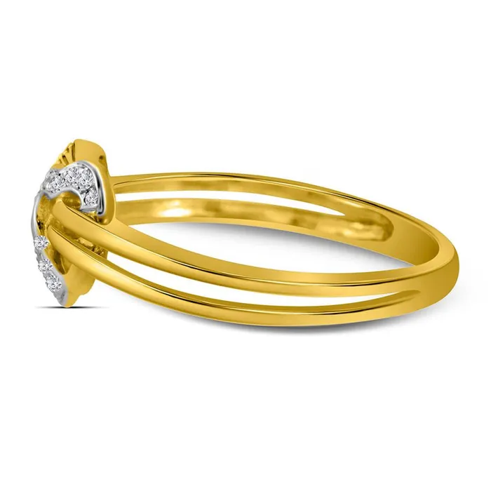 10k Yellow Gold Round Diamond Threaded Heart Ring 112 Cttw gndatlanta Rings