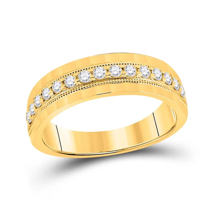 10k Yellow Gold Round Diamond Wedding Single Row Band Ring 12 Cttw gndatlanta Rings