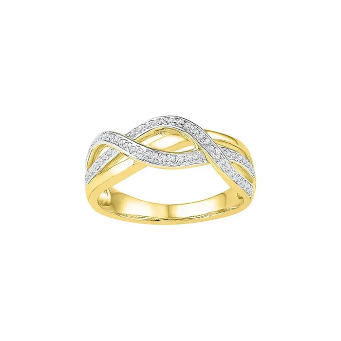 10k Yellow Gold Round Diamond Woven Fashion Band Ring 15 Cttw gndatlanta Rings