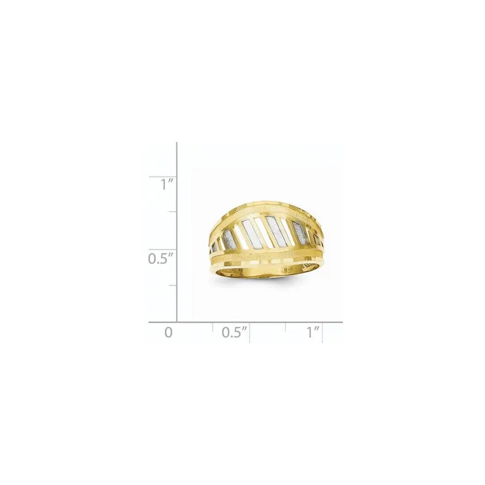 10K Yellow Gold u0026 Rhodium DiamondCut Ring Goldia Rings