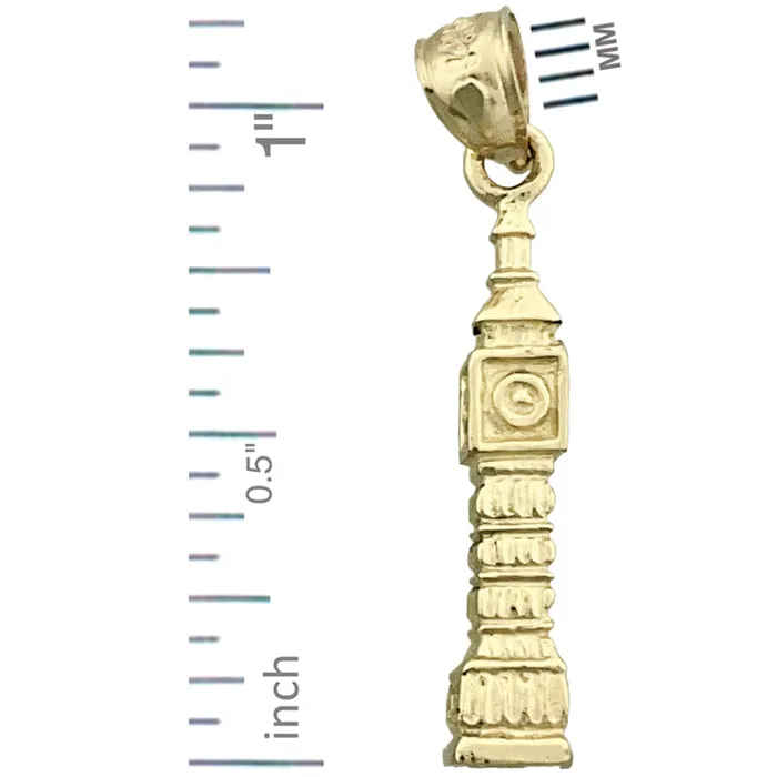 14K Gold 3D Big Ben London Charm Goldia Charm Necklaces
