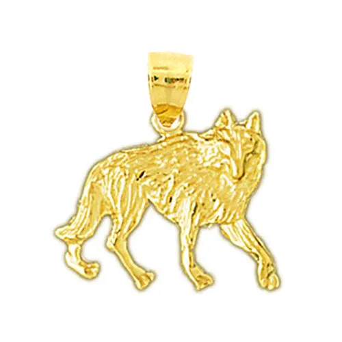 14K Gold Coyote Charm Goldia Charm Necklaces