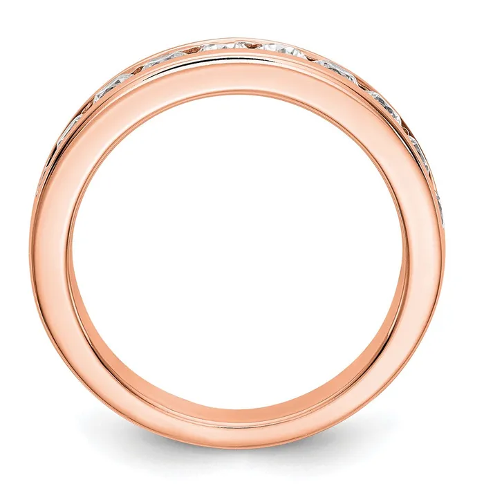 14K Rose Gold 11Stone Real Diamond Channel Band Goldiacom Rings
