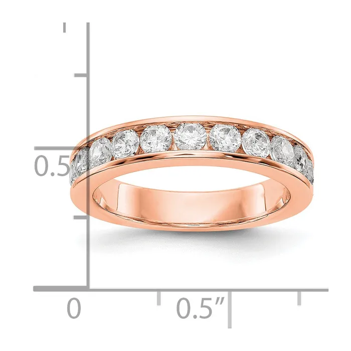 14K Rose Gold 11Stone Real Diamond Channel Band Goldiacom Rings