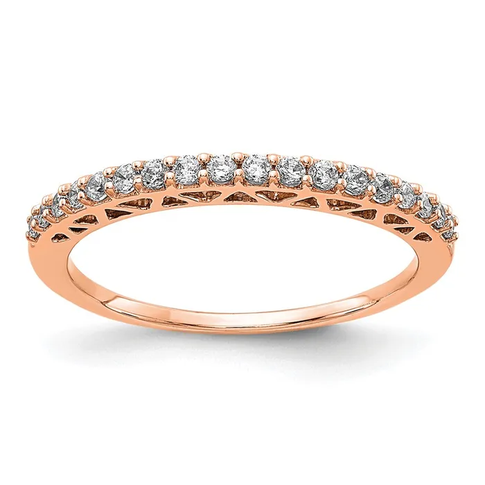 14k Rose Gold Polished Real Diamond Band Goldiacom Rings