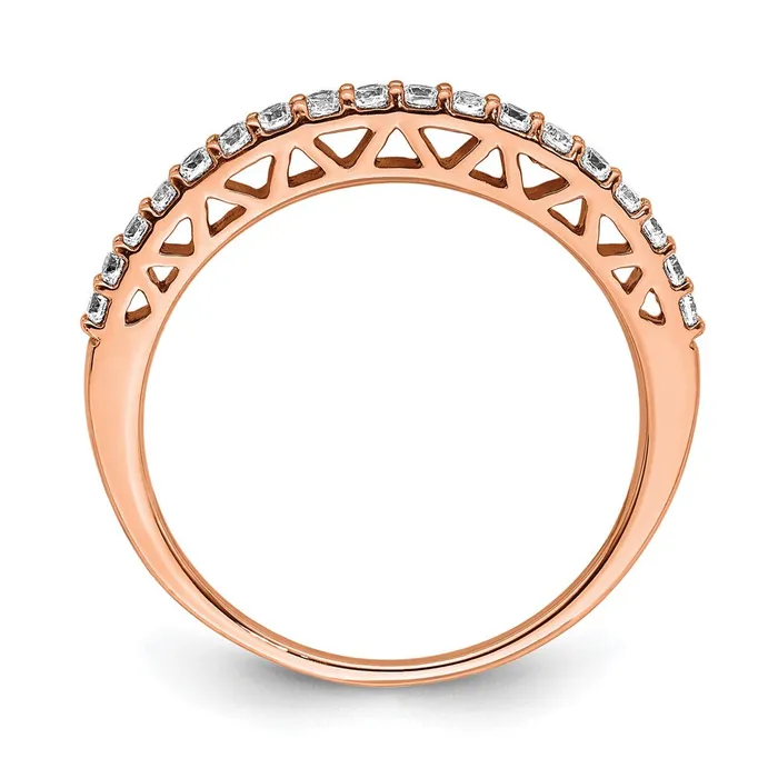 14k Rose Gold Polished Real Diamond Band Goldiacom Rings