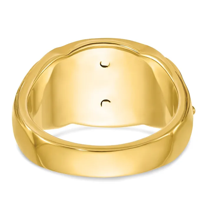 14k Twotone Gold Mens Polished and Textured with Black Enamel Past Master Masonic Ring Goldia Rings