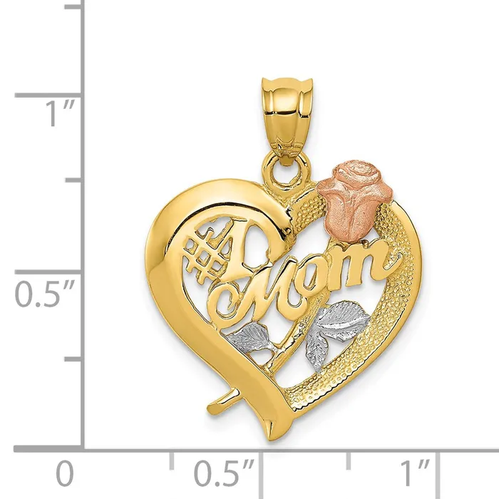 14k Twotone Gold Twotone Gold wRhodium Mom Charm Goldia Rings
