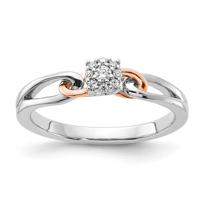 14K TwoTone Lab Grown Diamond VSSI G Cluster Ring Goldia Rings