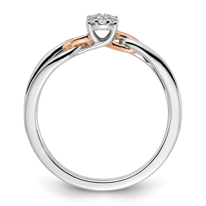 14K TwoTone Lab Grown Diamond VSSI G Cluster Ring Goldia Rings