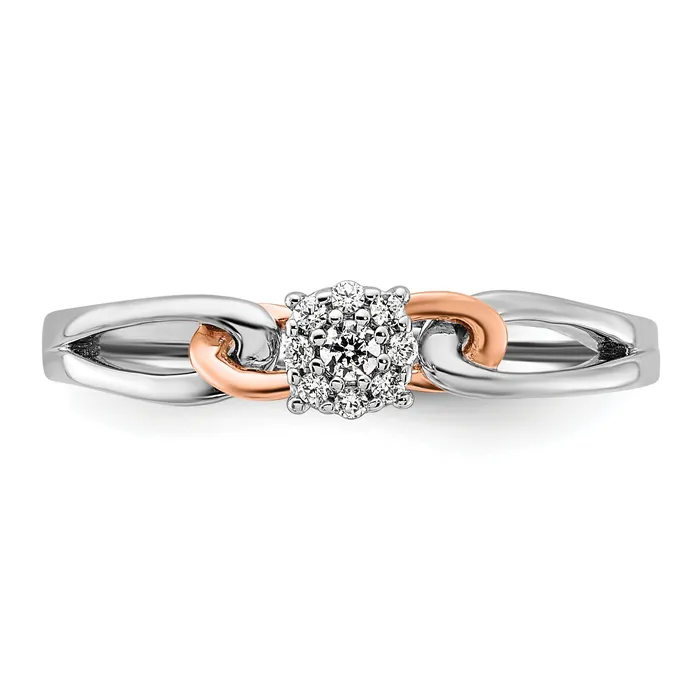 14K TwoTone Lab Grown Diamond VSSI G Cluster Ring Goldia Rings