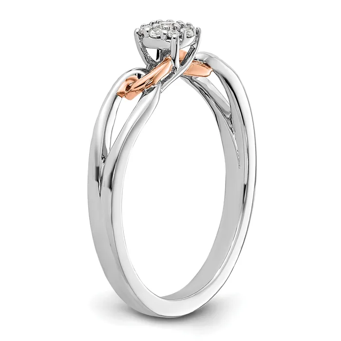 14K TwoTone Lab Grown Diamond VSSI G Cluster Ring Goldia Rings