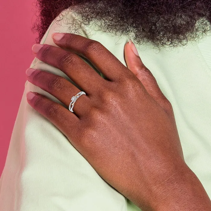 14K TwoTone Lab Grown Diamond VSSI G Cluster Ring Goldia Rings