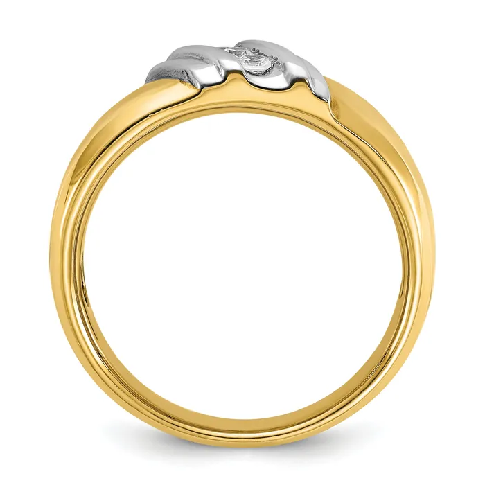 14k Twotone Two Tone 16 Ct Lab Grown Diamond VSSI G Polished Mens Ring Goldia Rings