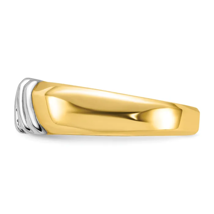 14k Twotone Two Tone 16 Ct Lab Grown Diamond VSSI G Polished Mens Ring Goldia Rings