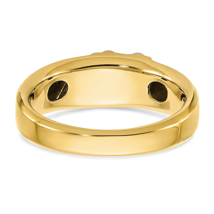 14k Twotone Two Tone 16 Ct Lab Grown Diamond VSSI G Polished Mens Ring Goldia Rings