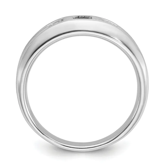 14k White Gold 115 Ct Lab Grown Diamond VSSI G and Lab Created Blue Sapphire Mens Ring Goldia Rings