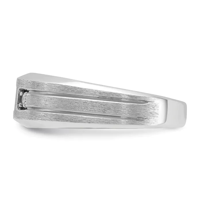 14k White Gold 115 Ct Lab Grown Diamond VSSI G and Lab Created Blue Sapphire Mens Ring Goldia Rings
