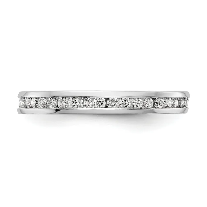 14k White Gold 12 Ct Lab Grown Diamond VSSI G Channel Set Eternity Band Ring Goldia Rings