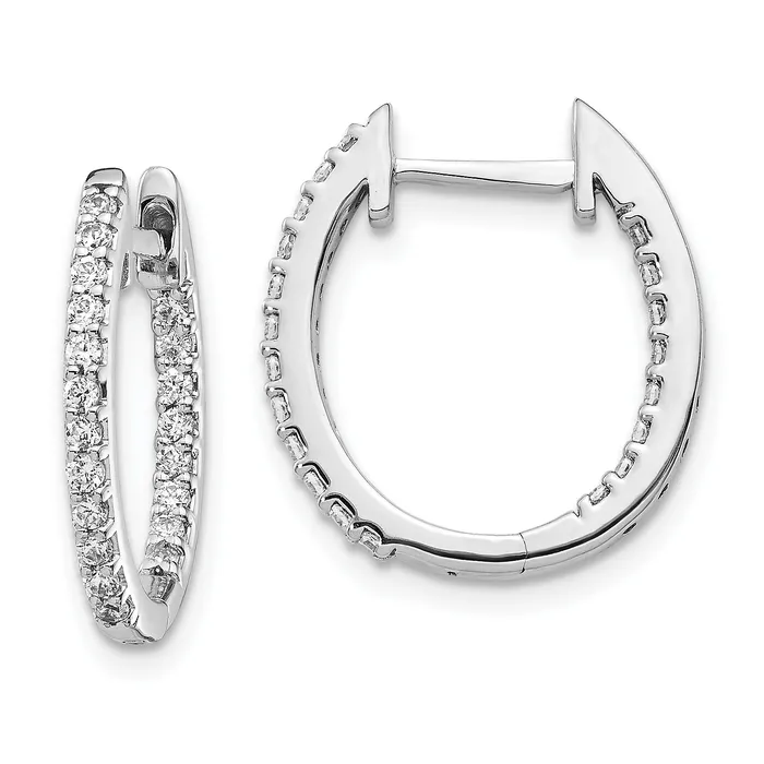 14k White Gold 12 Ct Lab Grown Diamond VSSI G In and Out Hinged Hoop Earrings Goldia Earrings 14k White Gold 12 Ct Lab Grown Diamond VSSI G In and Out Hinged Hoop Earrings Goldia Earrings