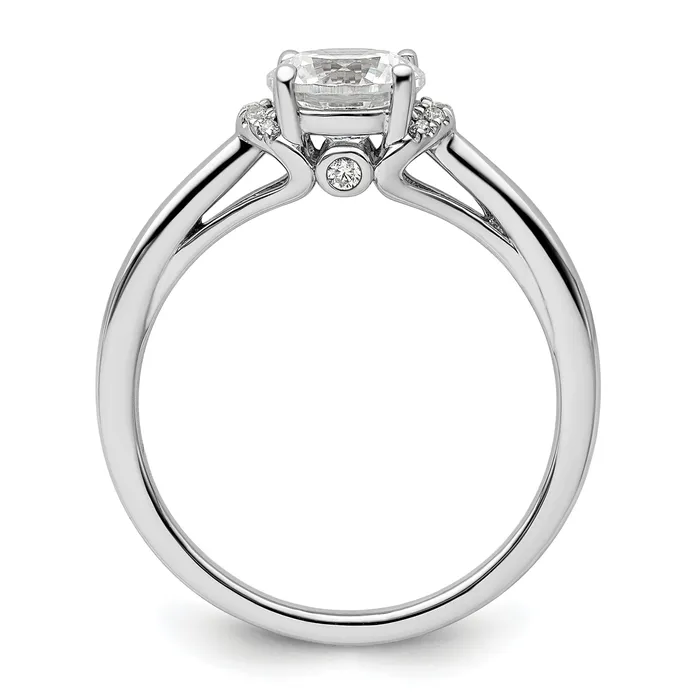 14k White Gold 120 Ct Lab Grown Diamond VSSI G 1 Ct center Round Solitaire Engagement Ring Goldia Rings