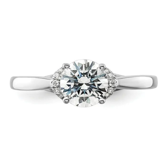 14k White Gold 120 Ct Lab Grown Diamond VSSI G 1 Ct center Round Solitaire Engagement Ring Goldia Rings